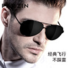 parzin sunglasses men's trendy large frame pilot aviator sunglasses polarized driving sunglasses fashion sunglasses 8009 Item Picture