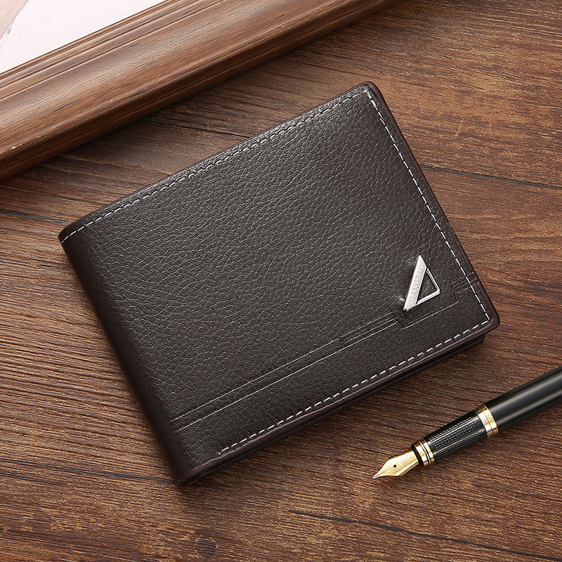new men's wallet short wallet men's youth business casual horizontal wallet fashion large capacity soft leather wallet full figure