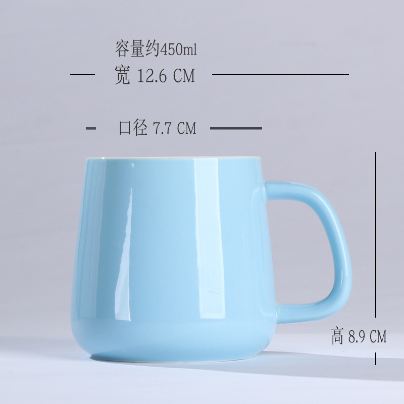 1314 couple ceramic mug with cover spoon coffee cup office water glass advertising activity gift printed logo details Picture