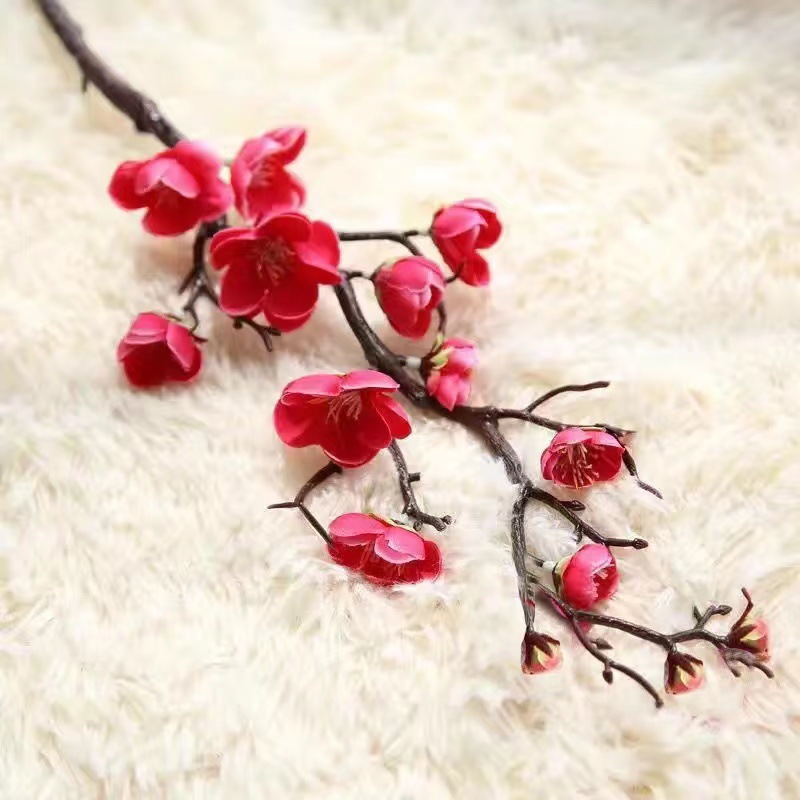 emulational plum chinese style wintersweet home decoration flower arrangement pastoral plum blossom branch soft decoration props fake flower factory wholesale Item Picture