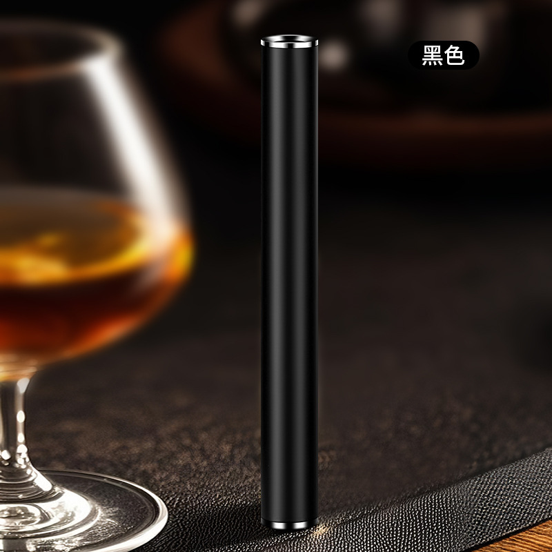 internet celebrity blow a fire folding thin strip charging lighter igniter black technology cigarette lighter mute windproof Item Picture
