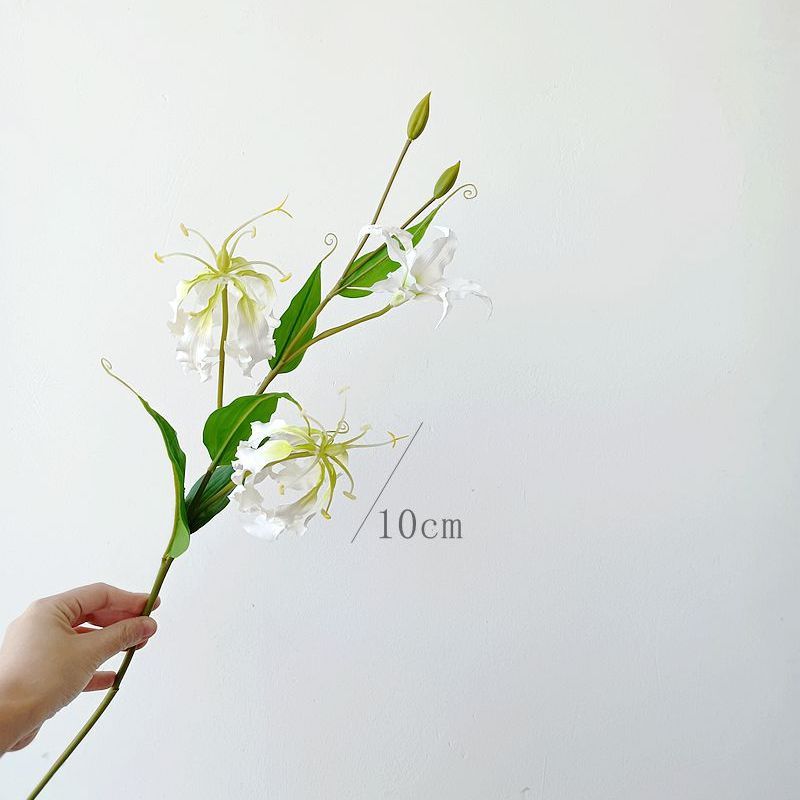 jialan artificial flower feel flame lily home desktop decorative floral artist flower arrangement photography props window chen details Picture