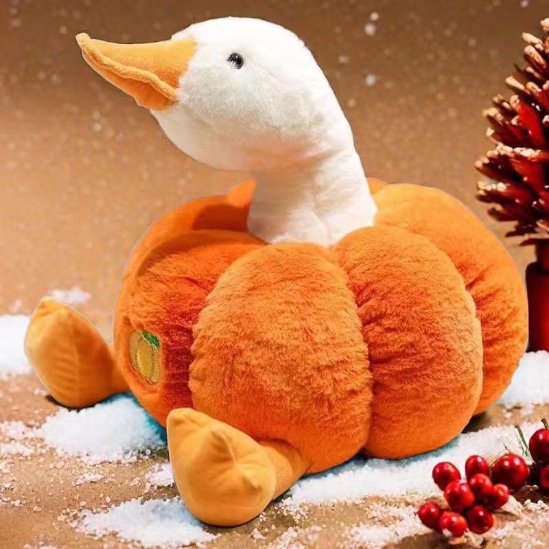 8-inch funny pumpkin big goose pillow creative plush doll pumpkin duck plush toy cute ragdoll full figure