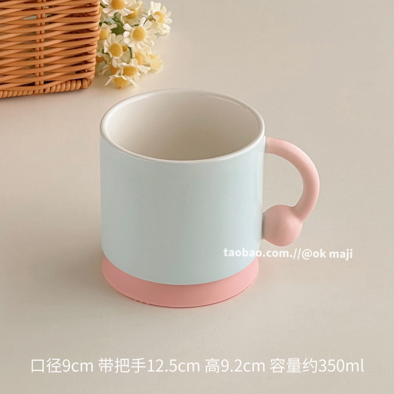 ok maji good-looking simple mug ceramic niche couple cup household drinking oats dessert cup Specification drawing