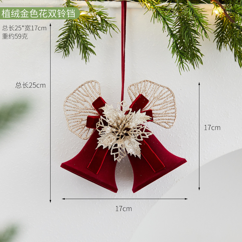 new christmas atmosphere bell bow pendant christmas tree decorative ornaments mall and shop activity accessories full figure
