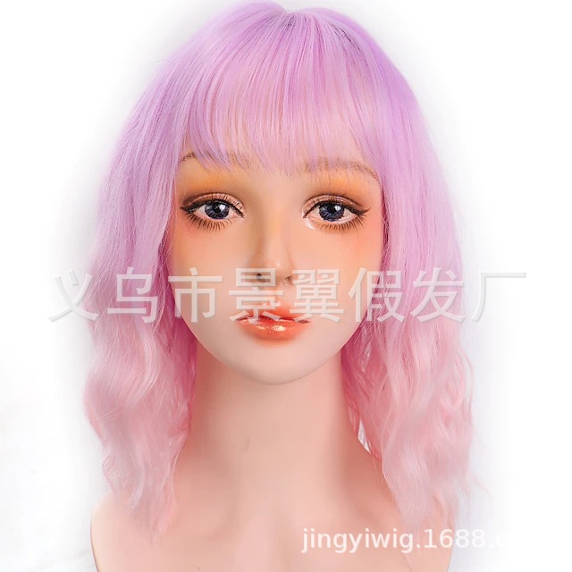 cross-border new arrival wig european and american women chemical fiber hair high-temperature fiber short twist braid short curly hair wig curly wave wigs details Picture
