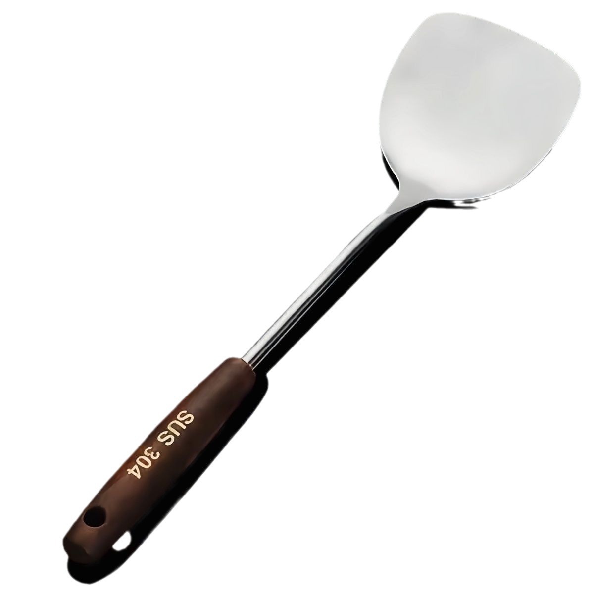 304 stainless steel pot shovel household kitchen spatula thickened iron spatula colander wooden handle anti-scald kitchenware set Item Picture