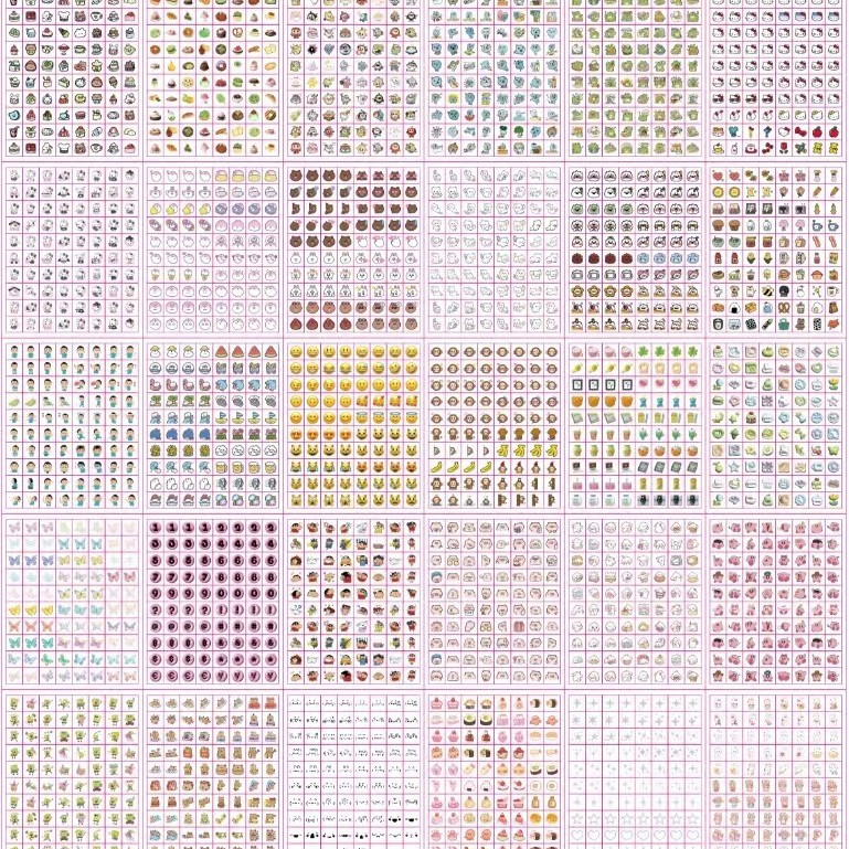 mini small nose ga hand account sticker book waterproof nail sticker cute stickers girl children cartoon decorative small pattern Application Scenario