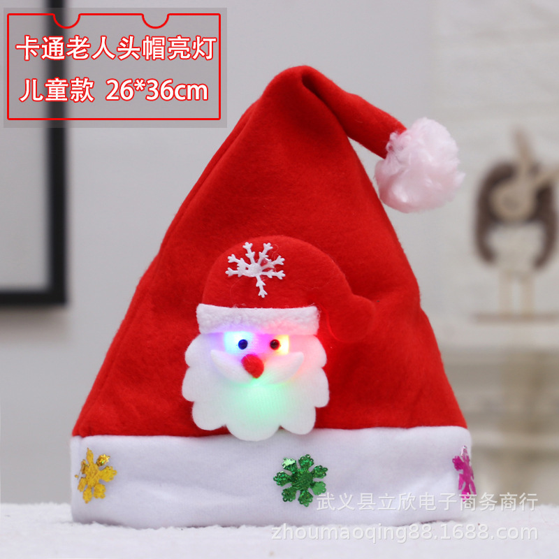 2025 christmas hat christmas decorations children adult snowman old man deer red luminous antlers decoration dress up Application Scenario