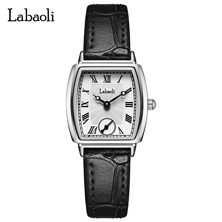 laboli new retro roman scale wine barrel plate light luxury high-grade sense bamboo pattern belt quartz watch wholesale Specification drawing