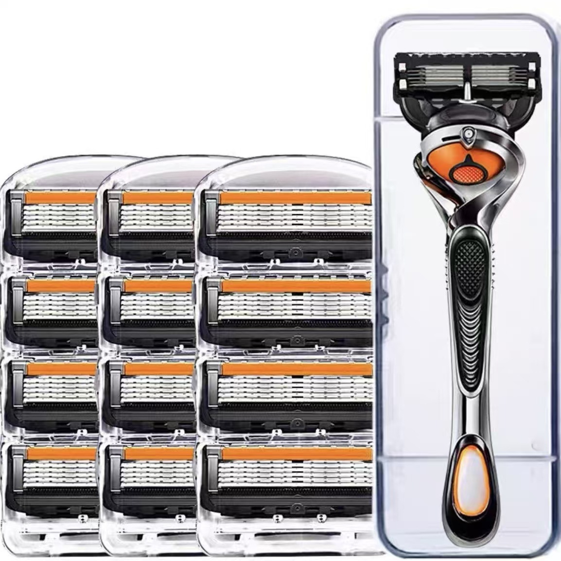 five-layer shaver manual shaver geely hair trimmer razor blade multi-layer stainless steel ultra-thin cutter head black details Picture