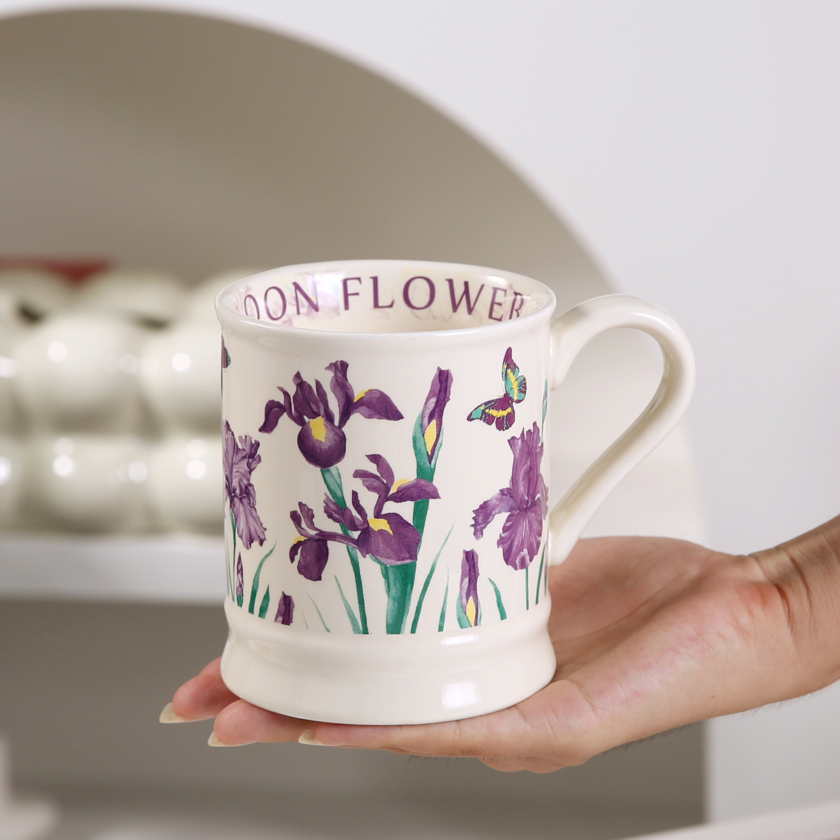 french style flower mug good-looking vintage ceramic coffee cup home breakfast cup girlfriends' gift water cup gift full figure