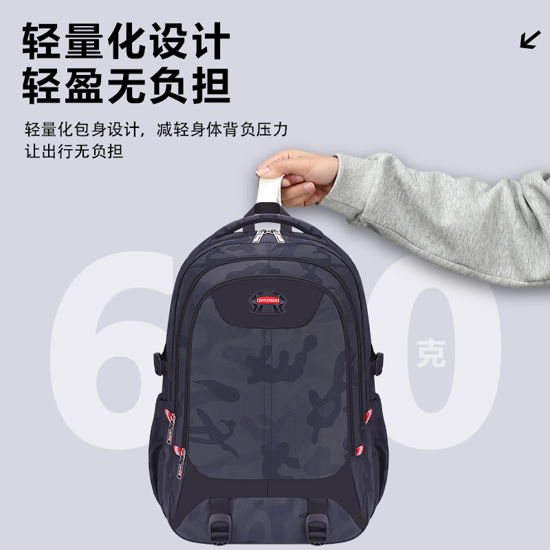 new samouflage style early high school student schoolbag large capacity burden reduction spine-protective backpack large capacity adult travel Application Scenario