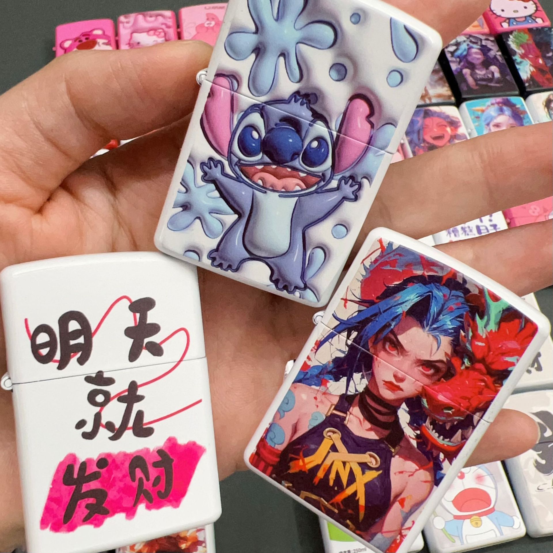 good-looking kerosene lighter metal flip grinding wheel retro anime creative personality wind proof net popular ins full figure