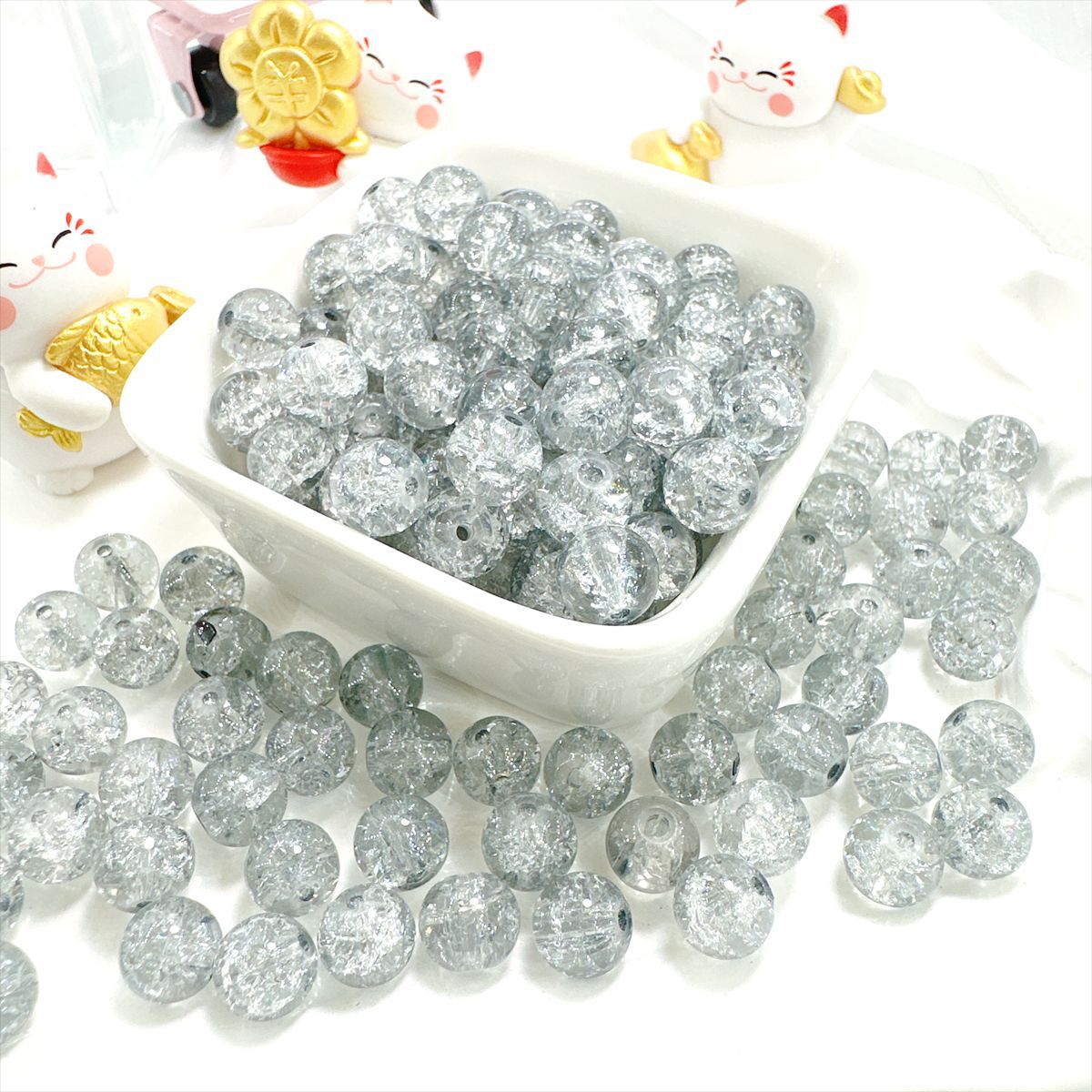 10mm burst flower round beads scattered beads scattered batch glass glass bead handmade bracelet diy materials accessories beads accessories bracelet details Picture
