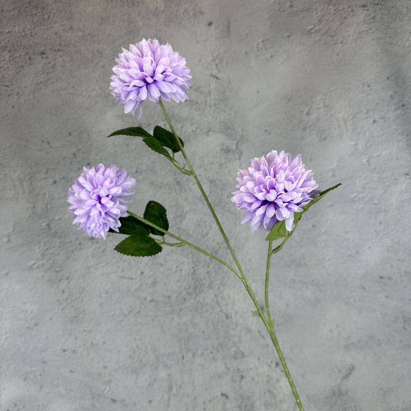 3 header chrysanthemum ping pong chrysanthemum artificial flower wedding home decorations arrangement dandelion cross-border fake flower decoration wholesale details Picture