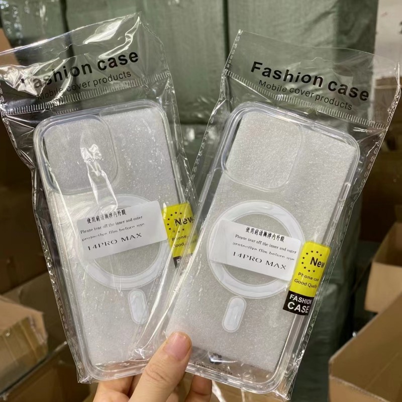 suitable for iphone14promax protective shell 16 transparent xr drop-resistant se23 apple 15plus magnetic phone case Item Picture