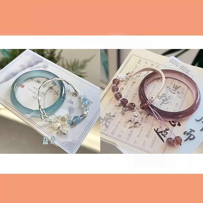 twin is directly sealed! new chinese bracelet safety lock butterfly half bracelet bracelet female niche high sense bracelet Specification drawing
