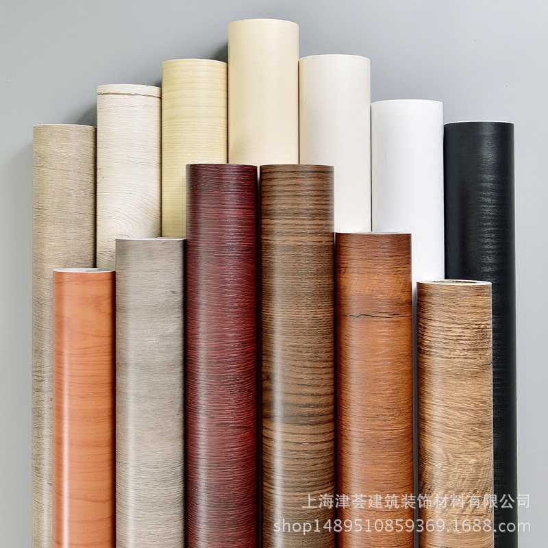 waterproof pvc wood grain furniture refurbished stickers self-adhesive wallpaper wardrobe cupboard table door decoration boeing film details Picture