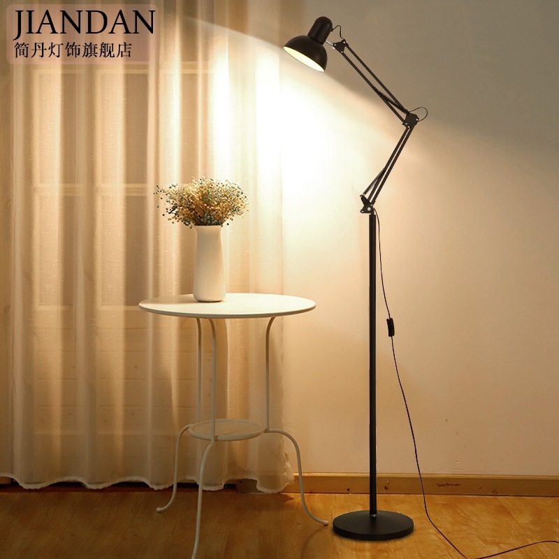 long arm folding floor lamp simple led fishing light remote control creative nordic living room bedroom study vertical table lamp Specification drawing
