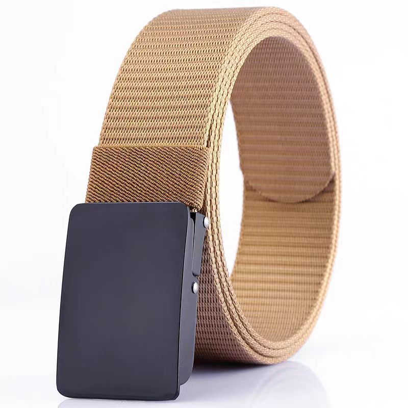 canvas men's belt non-hole all-matching work clothes casual pants belt simple business woven nylon waistband men's Specification drawing