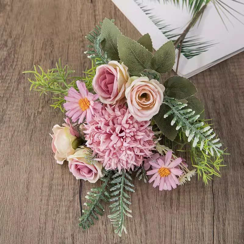 artificial rose hydrangea european 7 fork peony combination bouquet wedding bouquet home artificial flower artificial flower wholesale Specification drawing