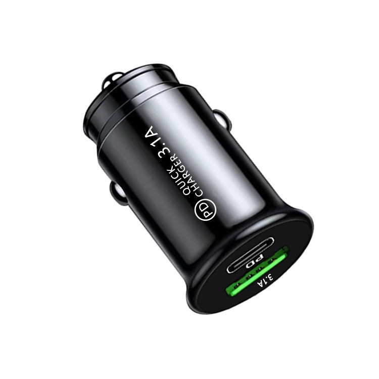 mini car charger pd fast charge usb flash charge car cigarette lighter one for two 3.1a car fast charge details Picture