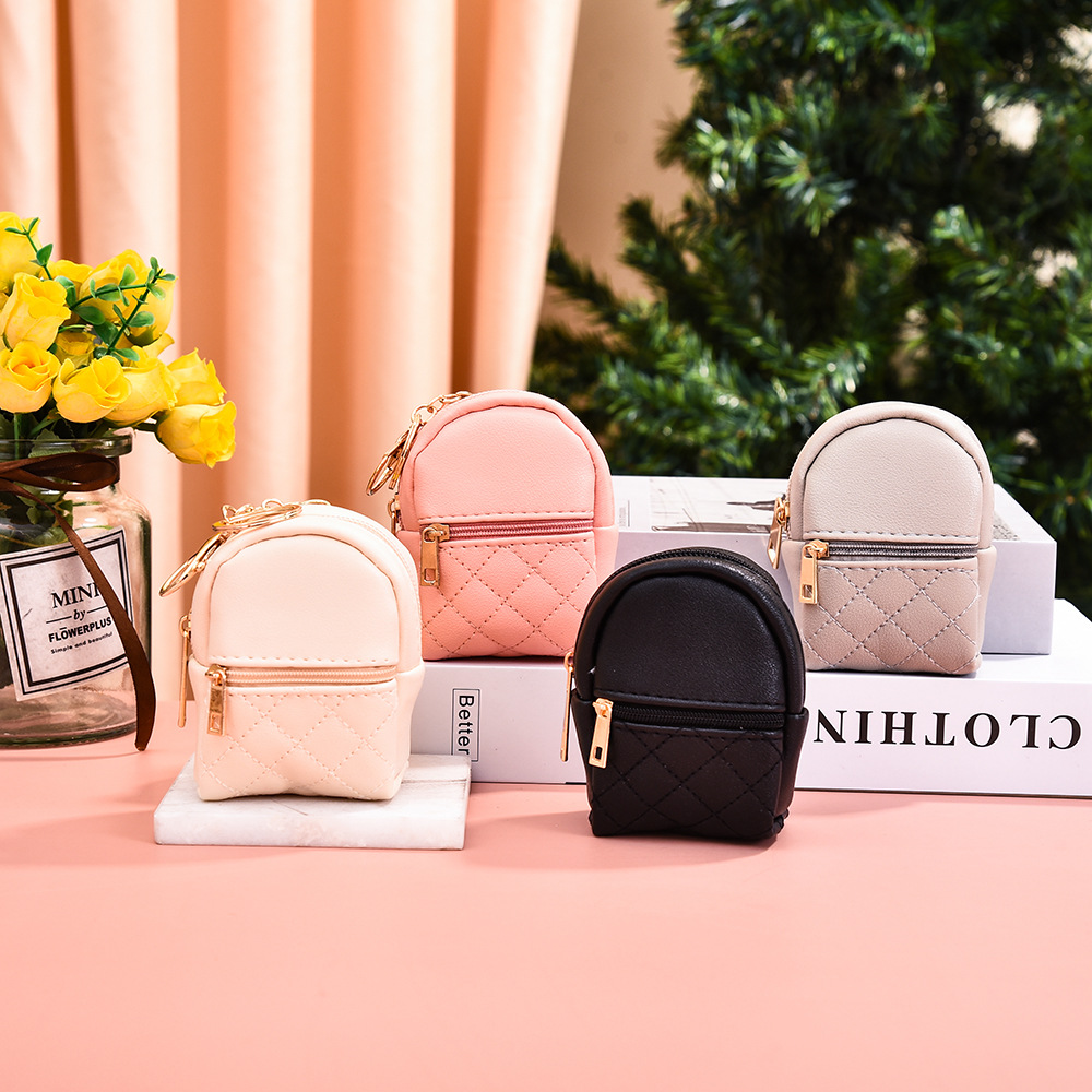 new mini pu purse mini cute little backpack key case data cable lipstick storage bag factory wholesale full figure