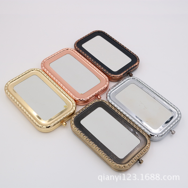 embroidery small mirror diy handmade material mirror base ethnic retro copper gold silver makeup mirror embryo rectangular Application Scenario