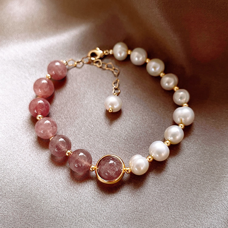 french new freshwater pearl bracelet female online influencer bracelet student girlfriends simple special-interest design personalized bracelet fashion full figure