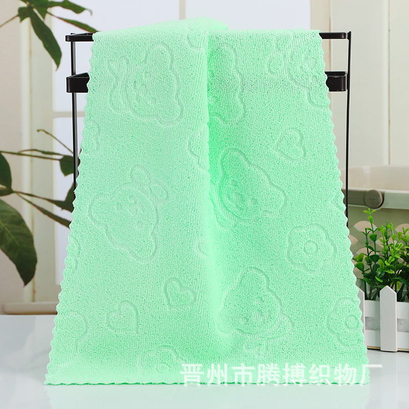 towel 35g colorful bear embossed towel fine fiber bath towel gift household cleaning colorful towel Item Picture