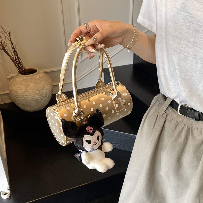 new handbag exquisite shoulder messenger bag boston handbag hot girl style cute polka dot women commuter backpack Item Picture