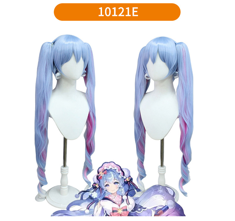 beautiful hatsune future wig cosplay shape vocaloid water blue miku high-temperature fiber head cover cos details Picture
