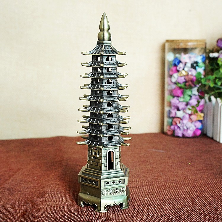 special discount new metal crafts wenchang tower model ornaments electroplating fine workmanship wenchang tower home decorations Application Scenario