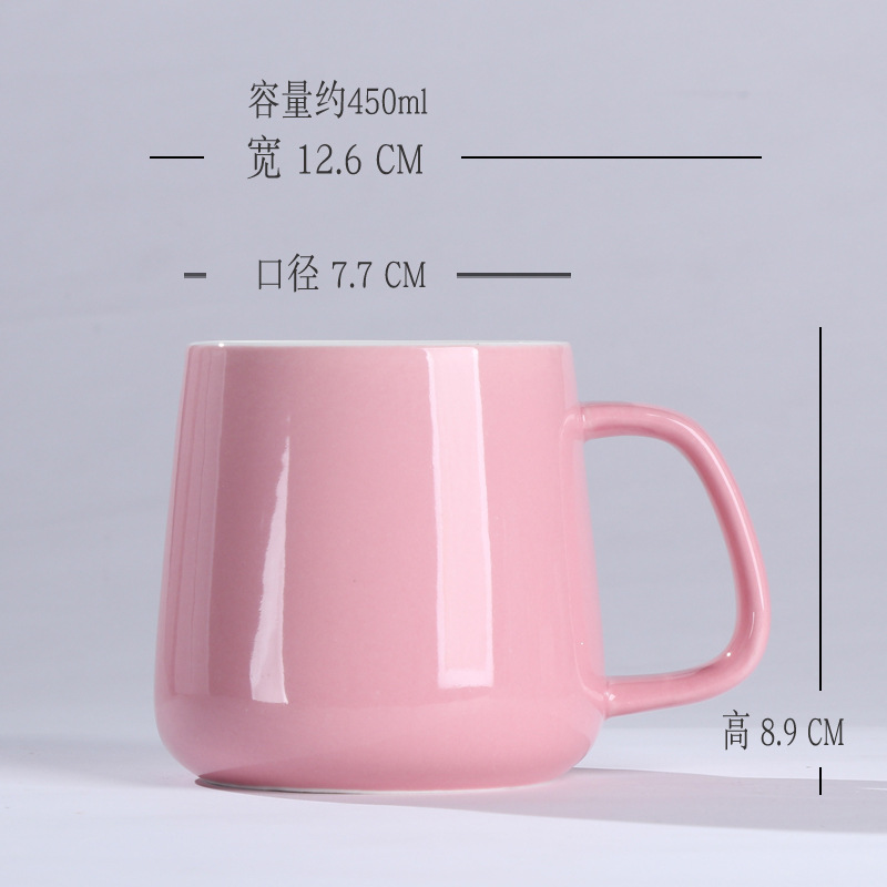 1314 couple ceramic mug with cover spoon coffee cup office water glass advertising activity gift printed logo full figure