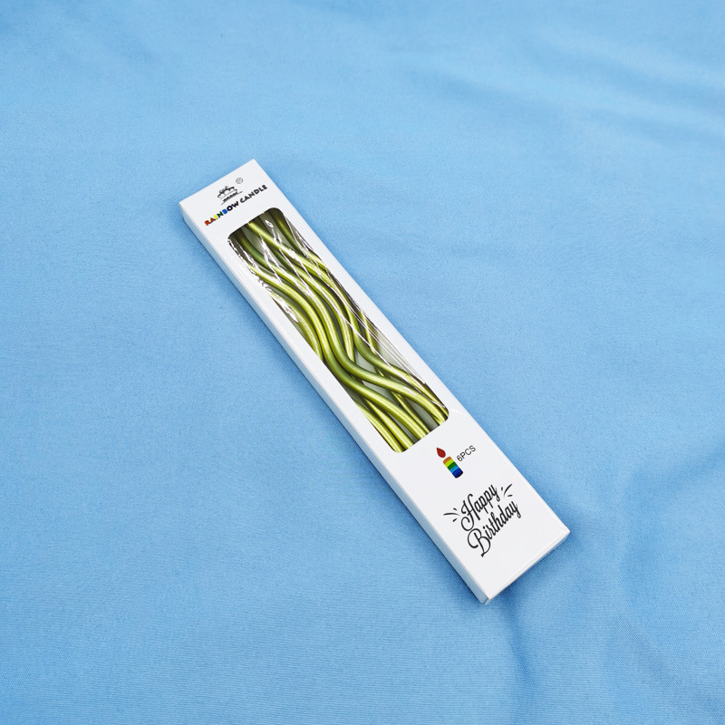 birthday thread candle colorful gold color gold and silver color twist thread candle cake curve curved candle Application Scenario