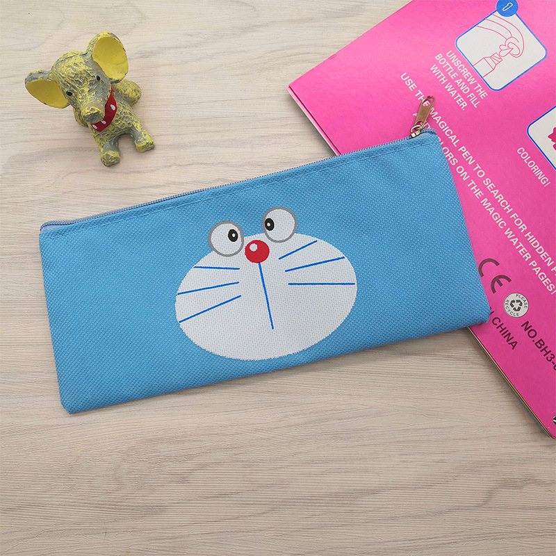 creative korean version cartoon canvas pen bag cute oxford zipper coin purse stationery case student stationery pencil bag Application Scenario