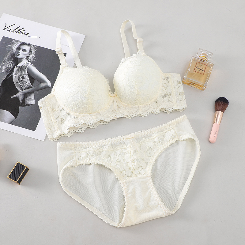 small chest push up lace girl sexy underwear high school students wireless bra thin push up bra suit full figure