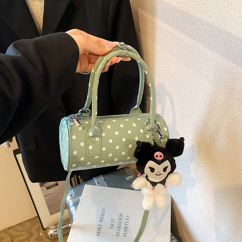 new handbag exquisite shoulder messenger bag boston handbag hot girl style cute polka dot women commuter backpack full figure