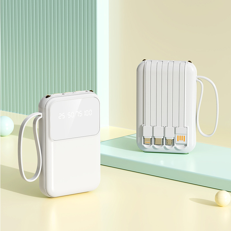 popular 3c certified mini with cable power bank large capacity portable with mobile power gift custom logo details Picture