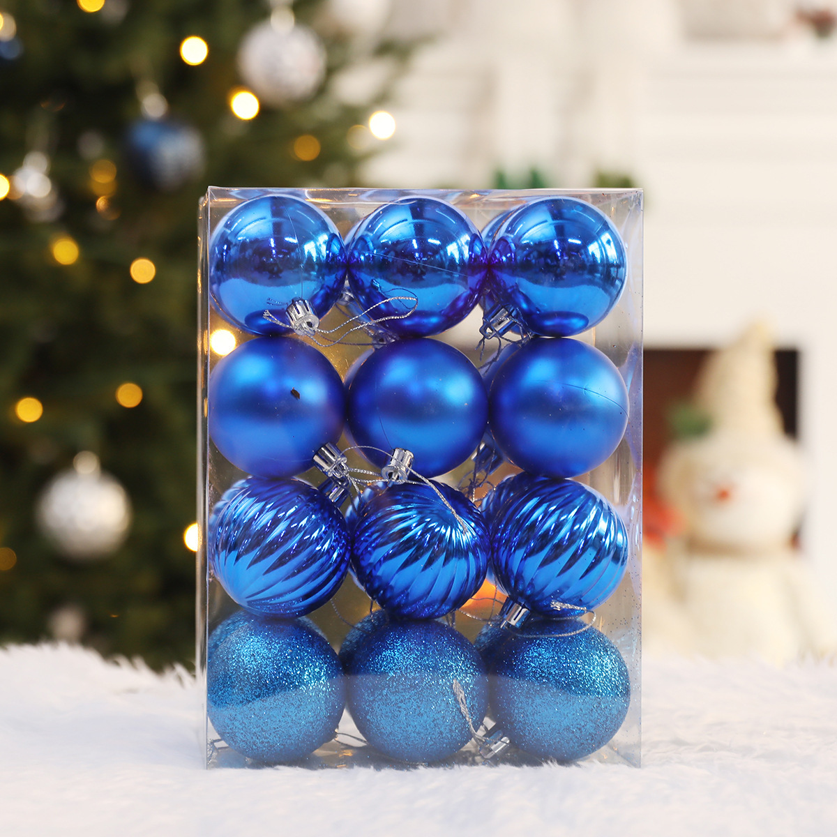 guangpeng christmas decoration colorful ball gift set creative color painted christmas ball party christmas tree hanging ball pendant details Picture