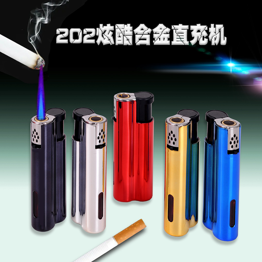 disposable gas lighters metal frosted windproof advertising lighter logo lettering lighter factory wholesale details Picture