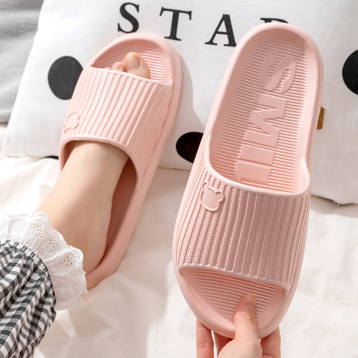 litani 2025 new slippers female summer home indoor bathroom bath silent anti-slip male eva soft bottom full figure