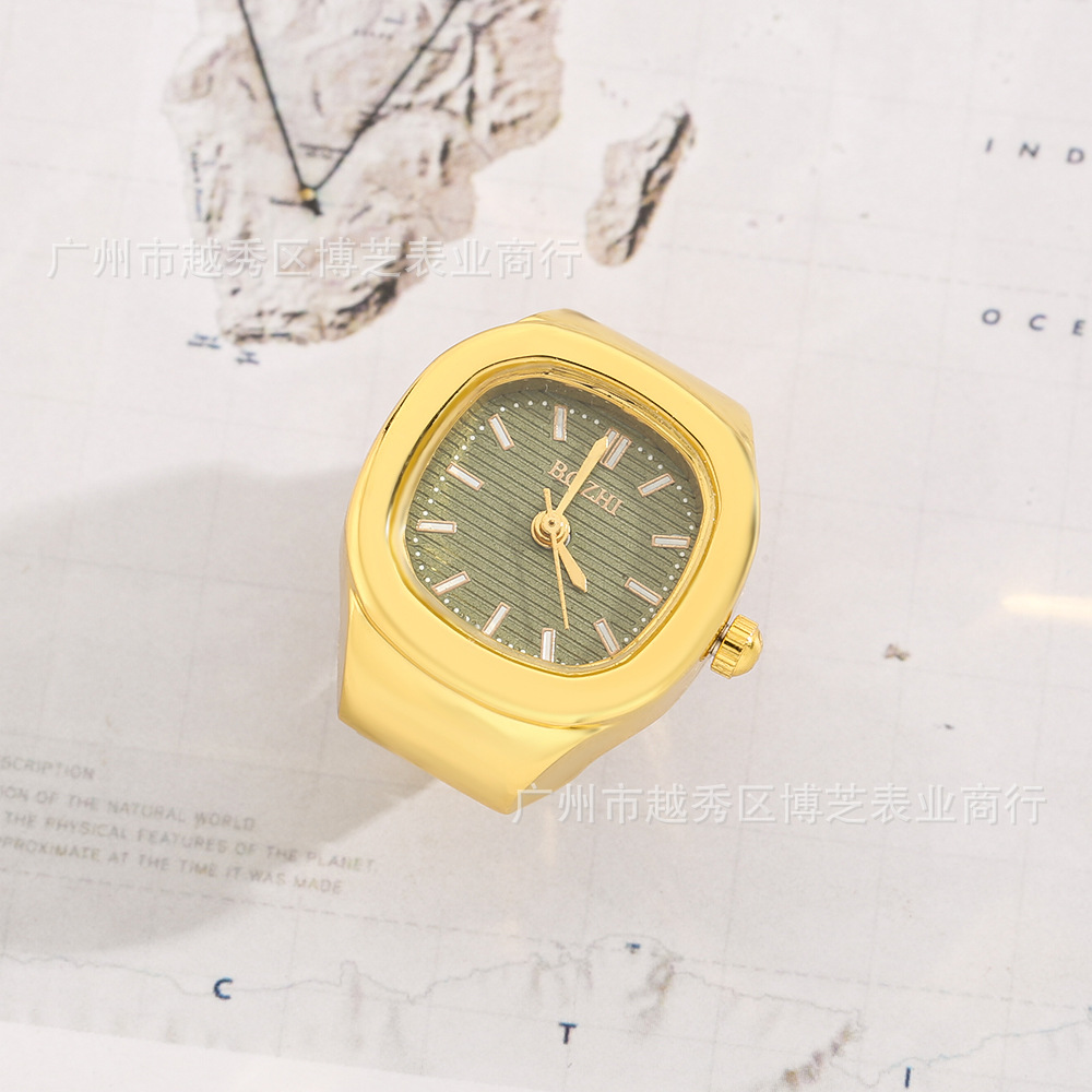 [ring watch] new hot sale square ring watch aliexpress amazon foreign trade popular style watch time full figure