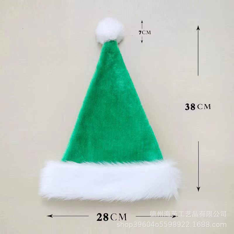 christmas hat factory hot sale christmas decorations red blue green black adult and children plush christmas hat Item Picture