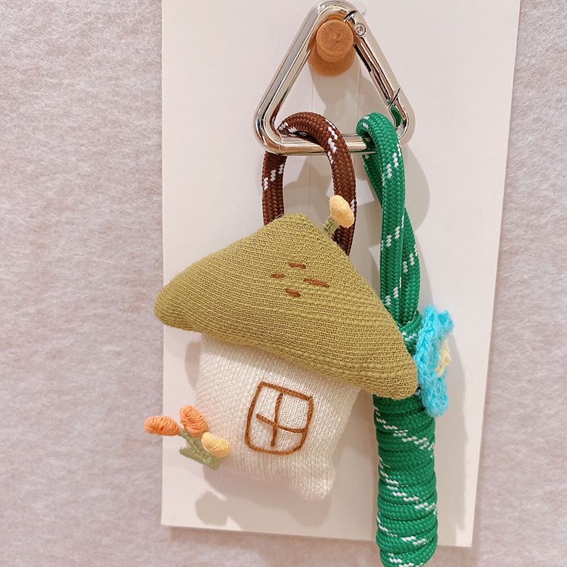 hd10145a06 fabric mori artistic mushroom bunny doll car keychain mobile phone charm bag ornaments for women Specification drawing
