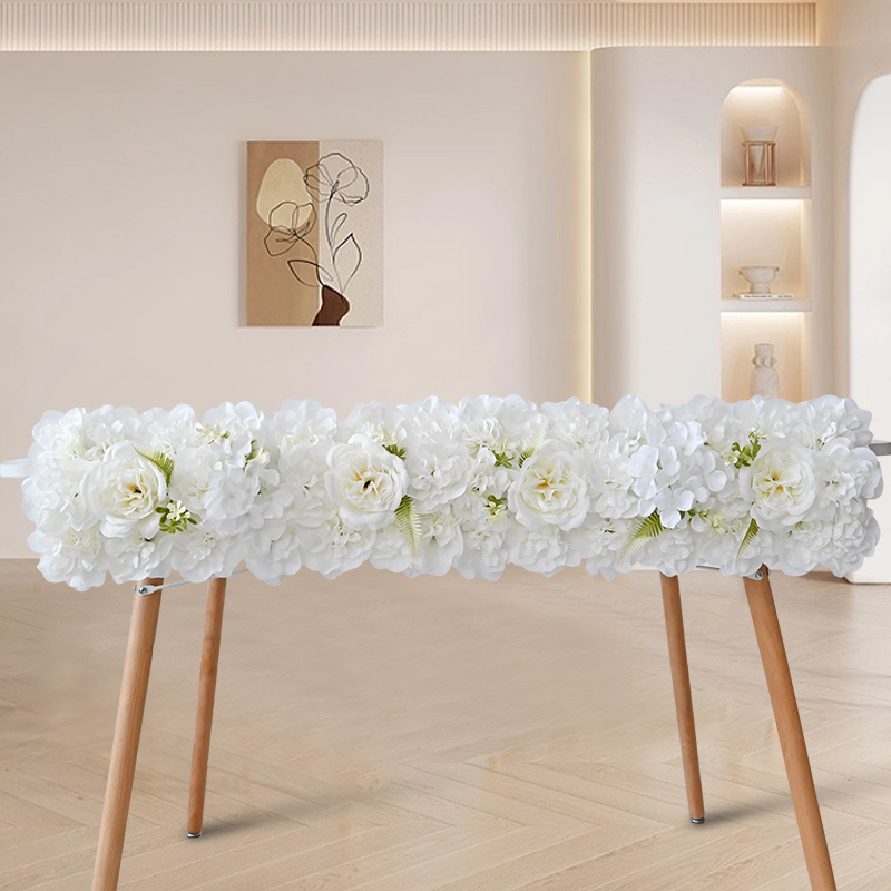 new wedding simulation floor flower silk flower decoration fake flower row hotel flower wall road lead wedding arch floral details Picture