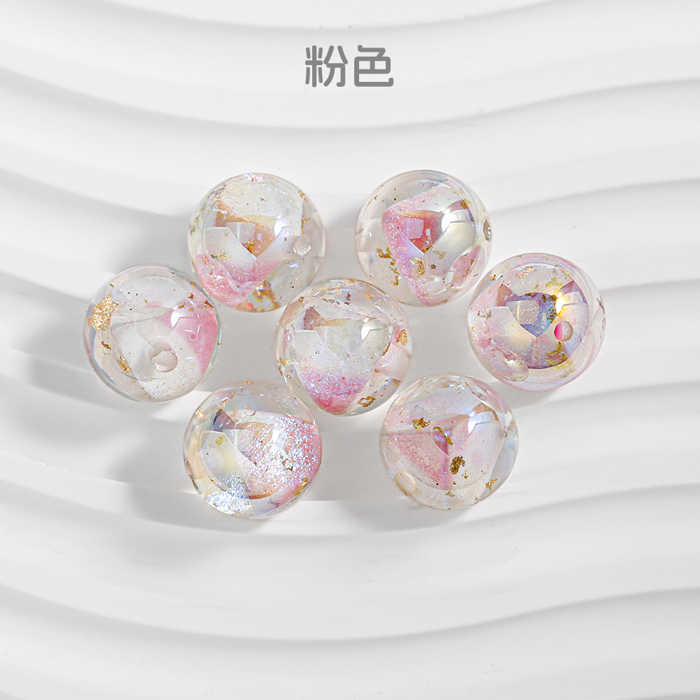 hedi beads diamond crystal beads straight hole round beads a string of beads high permeability resin scattered beads mobile phone charm diy materials accessories wholesale Item Picture
