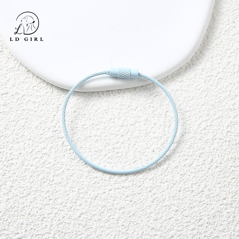 candy color colored wire rope ring diy keychain accessory accessories girl heart ins key ring circle tag hanging buckle Application Scenario
