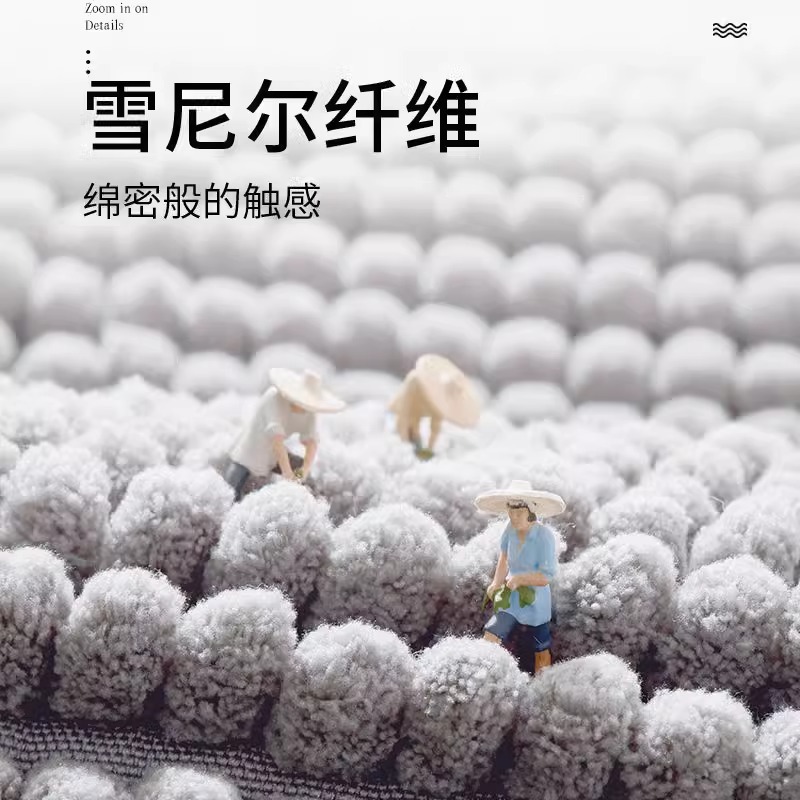 chenille special short wool floor mat bathroom bathroom mats stain-resistant door mat fixed soft absorbent non-slip carpet Specification drawing
